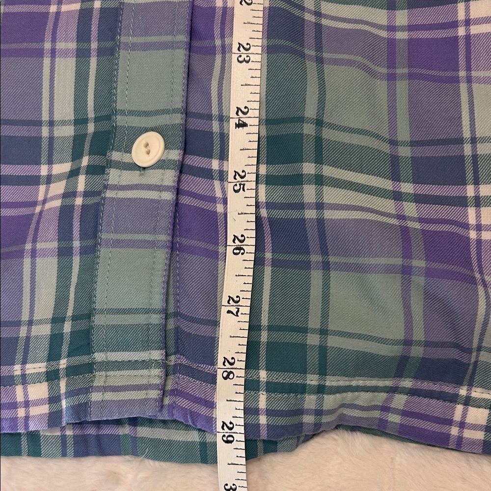 L.L. Bean Women's Fleece-Lined Flannel Plaid Shirt Jacket Size Large - Picture 10 of 14